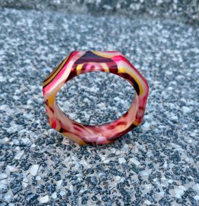 Abstract Printed Acrylic Chunky Kada/ Bracelet