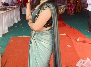 Ready To Wear Saree (Metallic green)