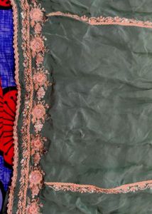 Embroidered Green Silk suit