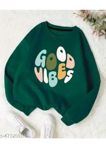 Graphic Print Green Sweatshirt