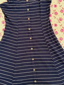 Navy blue striped dress