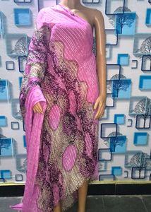 Elegant Pink Printed Dupatta contrast