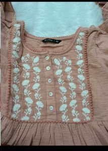Peach Embroidered Top tunic