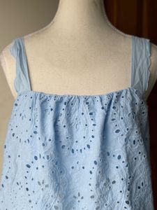 H&amp;M Blue Eyelet Crop Top