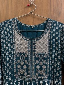 Elegant Teal Embroidered Kurta