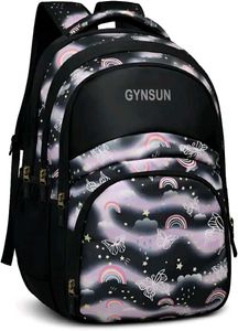 GYNSUN Kids Backpack with Rainbow & Butterfly Prin