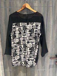 Black &amp; White Printed top