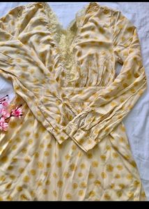 Floral Print Yellow Summer Dress