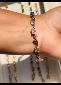 Gold-Plated Emerald tulip 🌷 Bracelet