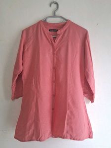 Chic Pink Cotton Short Kurta🌸