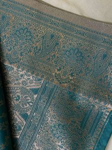Teal Banarasi Silk Saree