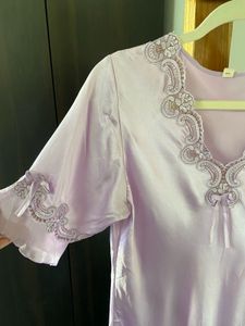 Elegant Purple Silk Nightdress