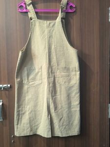Khaki Pinafore Dress