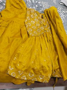 Beautiful Yellow gharara Set