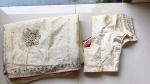 Off White Party Wear Saree 🎀