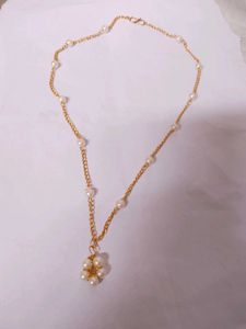 Gold Chain Pearl Necklace
