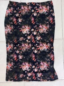 Floral  Print slit Pencil Skirt