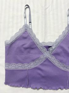 lilac lace cami