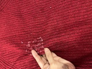 Burgundy Turtleneck Knit Sweater