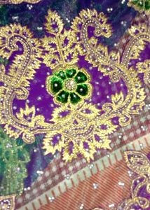 fully stone Hand work saree with blouse