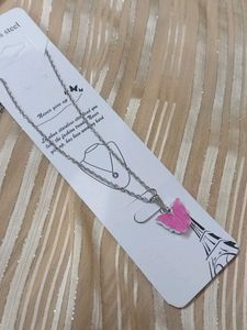 Cute Pink Butterfly Necklace