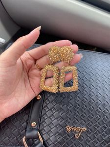 Sparkling Gold Geometric Dangle Earrings