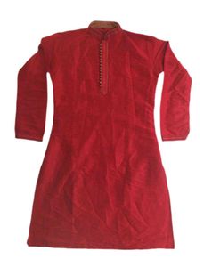 Men's Maroon Silk Kurta Set