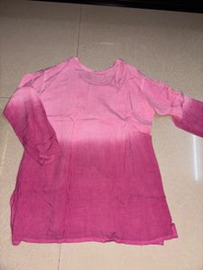 Pink Ombre Embroidered Kurta