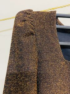 Sparkly Bronze Square Neck Top