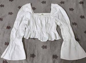 White Full-Sleeve Top