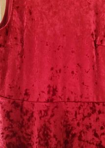 Red Velvet Sleeveless Dress