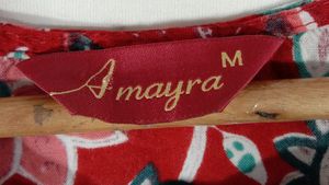 Red Floral Print Kurta Pant (Women's)