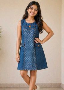Denim Dress with Pockets