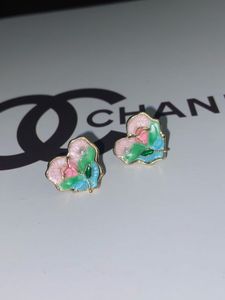 Enamel Floral Heart Earrings