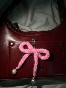 bow keychain crochet🧶