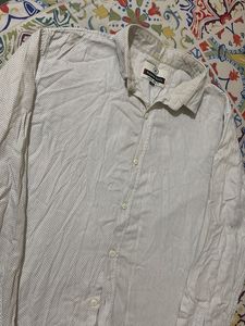 Men's White Dotted Casual Shirt