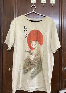 Unique Cat Sushi Graphic T-Shirt