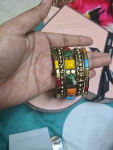 Boho Multicolored Stone Bangles Set