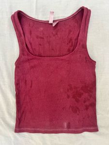 Burgundy Ribbed Tank Top