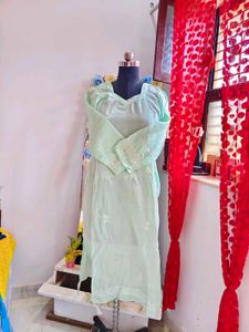 Elegant Mint Green Chikankari Kurta