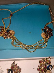Brass Peacock 🦚 Earrings With Necklace