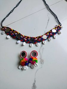 Navratri special necklace in earrings