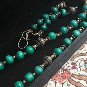 vintage malachite necklace