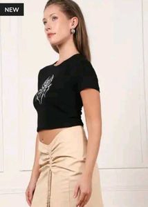 Shein Short Sleeves Graphic Chest Print Crew Tshir
