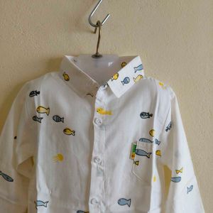Cute Fish Print Long Sleeve Shirt for Kids