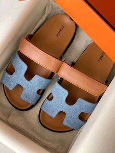 ORIGINAL Hermes 'Oran' Sandal - Denim &amp; Leather