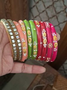 Vibrant Bangle Set with Embellishments