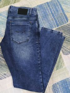 Men's Blue Washed Denim Jeans