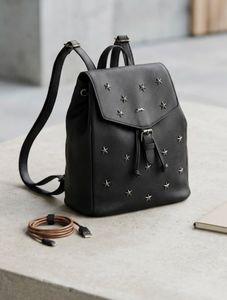 Black Studded Mini Backpack