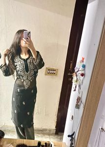 Black Embroidered Kurta